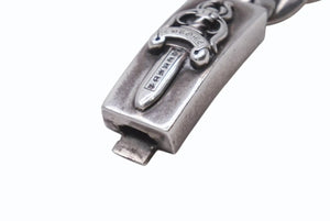 極美品 CHROME HEARTS クロムハーツ ミニダガーID クラシック ブレスレット 重量約43.3g 2002年 20リンク シルバ−925 中古 4b002597 