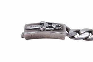 極美品 CHROME HEARTS クロムハーツ ミニダガーID クラシック ブレスレット 重量約43.3g 2002年 20リンク シルバ−925 中古 4b002597 
