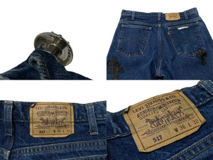 CHROME HEARTS クロムハーツ セメタリークロスパッチ デニムパンツ サイズ34 Levi's 517 リーバイス517 18パッチ 美品 中古 4b002599 