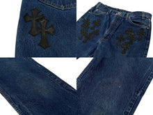 画像をギャラリービューアに読み込む, CHROME HEARTS クロムハーツ セメタリークロスパッチ デニムパンツ サイズ34 Levi&#39;s 517 リーバイス517 18パッチ 美品 中古 4b002599 
