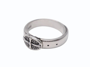 以前同様 CHROME HEARTS クロムハーツ BELTED OVAL RING SML スモールベルト オーバルリング 重量約8.4g サイズ24号 シルバー925 中古 4b002602 