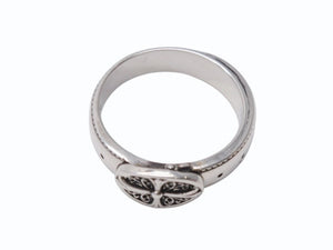 以前同様 CHROME HEARTS クロムハーツ BELTED OVAL RING SML スモールベルト オーバルリング 重量約8.4g サイズ24号 シルバー925 中古 4b002602 