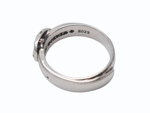 以前同様 CHROME HEARTS クロムハーツ BELTED OVAL RING SML スモールベルト オーバルリング 重量約8.4g サイズ24号 シルバー925 中古 4b002602 