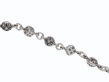 画像をギャラリービューアに読み込む, 未使用 CHROME HEARTS クロムハーツ ダイス&amp;クロスボール ブレスレット 10リンク 重量約43.4g 全長約23cm シルバ−925 中古 4b002603 