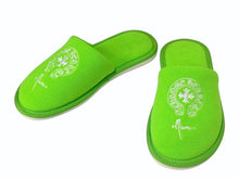 Load image into Gallery viewer, 新品同様 CHROME HEARTS クロムハーツ HOTEL SLIPPER ホテルスリッパ サイズS マイアミ限定 ホースシュー グリーン パイル 中古 4b002607