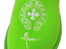 Load image into Gallery viewer, 新品同様 CHROME HEARTS クロムハーツ HOTEL SLIPPER ホテルスリッパ サイズS マイアミ限定 ホースシュー グリーン パイル 中古 4b002607