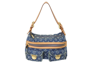 極美品 LOUIS VUITTON ルイヴィトン モノグラムデニム バギーPM ショルダーバッグ ワンショルダー M95049 インディゴブルー 中古 4b002620