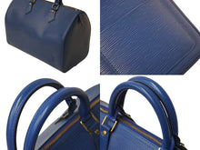 Load image into Gallery viewer, LOUIS VUITTON ルイヴィトン スピーディ30 エピ ハンドバッグ ボストンバッグ M43005 PVC レザー ブルー ゴールド金具 美品 中古 4b002625