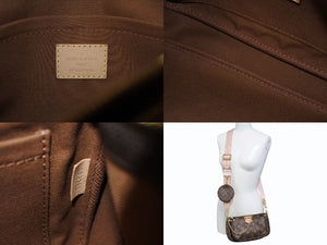 極美品 LOUIS VUITTON ルイヴィトン ミュルティ ポシェット アクセソワール ショルダーバッグ M44840 モノグラム ブラウン ピンク 中古 4b002627