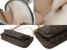 Load image into Gallery viewer, 極美品 LOUIS VUITTON ルイヴィトン ミュルティ ポシェット アクセソワール ショルダーバッグ M44840 モノグラム ブラウン ピンク 中古 4b002627