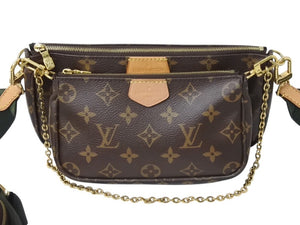 LOUIS VUITTON ルイヴィトン ミュルティポシェット アクセソワール カーキ ショルダーバッグ モノグラム M44813 美品 中古 4b002628