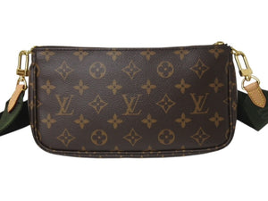 LOUIS VUITTON ルイヴィトン ミュルティポシェット アクセソワール カーキ ショルダーバッグ モノグラム M44813 美品 中古 4b002628