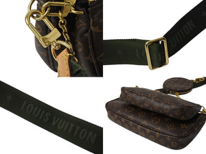 LOUIS VUITTON ルイヴィトン ミュルティポシェット アクセソワール カーキ ショルダーバッグ モノグラム M44813 美品 中古 4b002628