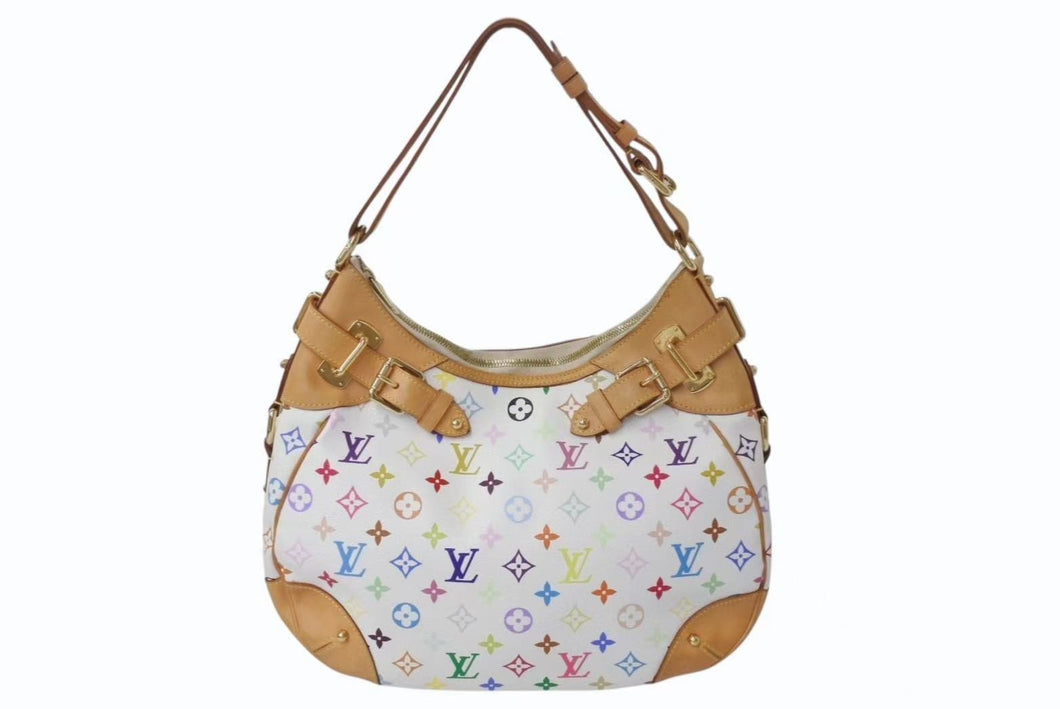 LOUIS VUITTON ルイヴィトン ショルダーバッグ グレタ M40195 モノグラム マルチカラー ホワイト 美品 中古 4b002630