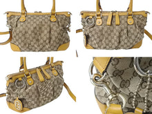 Load image into Gallery viewer, GUCCI グッチ スーキー ハンドバッグ 247902 GGキャンバス レザー ベージュ イエロー ゴールド金具 美品 中古 4b002634