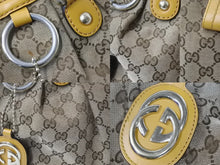 Load image into Gallery viewer, GUCCI グッチ スーキー ハンドバッグ 247902 GGキャンバス レザー ベージュ イエロー ゴールド金具 美品 中古 4b002634