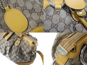 GUCCI グッチ スーキー ハンドバッグ 247902 GGキャンバス レザー ベージュ イエロー ゴールド金具 美品 中古 4b002634