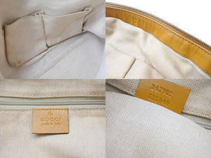 GUCCI グッチ スーキー ハンドバッグ 247902 GGキャンバス レザー ベージュ イエロー ゴールド金具 美品 中古 4b002634