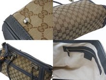 Load image into Gallery viewer, GUCCI グッチ 2WAYバッグ ハンドバッグ ショルダーバッグ 282300 204991 GGキャンバス ベージュ グレー ゴールド金具 良品 中古 4b002635