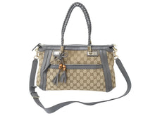 Load image into Gallery viewer, GUCCI グッチ 2WAYバッグ ハンドバッグ ショルダーバッグ 282300 204991 GGキャンバス ベージュ グレー ゴールド金具 良品 中古 4b002635