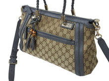 Load image into Gallery viewer, GUCCI グッチ 2WAYバッグ ハンドバッグ ショルダーバッグ 282300 204991 GGキャンバス ベージュ グレー ゴールド金具 良品 中古 4b002635