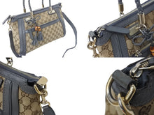 Load image into Gallery viewer, GUCCI グッチ 2WAYバッグ ハンドバッグ ショルダーバッグ 282300 204991 GGキャンバス ベージュ グレー ゴールド金具 良品 中古 4b002635