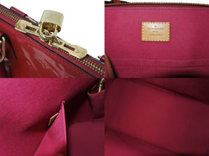 LOUIS VUITTON ルイヴィトン アルマPM ハンドバッグ M90096 モノグラム ヴェルニ レッド ゴールド金具 美品 中古 4b002636