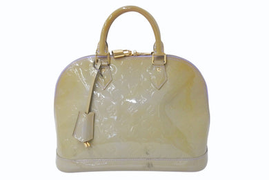 LOUIS VUITTON ルイヴィトン アルマPM ハンドバッグ SN0184 モノグラム ヴェルニ ブルーグレー系 ゴールド金具 良品 中古 4b002637