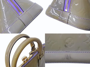 LOUIS VUITTON ルイヴィトン アルマPM ハンドバッグ SN0184 モノグラム ヴェルニ ブルーグレー系 ゴールド金具 良品 中古 4b002637