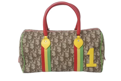Christian Dior クリスチャンディオール ハンドバッグ 05-MA-0034 トロッター柄 ラスタカラー ブラウン ガリアーノ期 美品 中古 4b002640