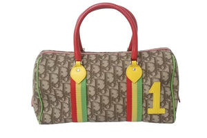 Christian Dior クリスチャンディオール ハンドバッグ 05-MA-0034 トロッター柄 ラスタカラー ブラウン ガリアーノ期 美品 中古 4b002640