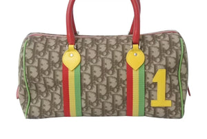 Christian Dior クリスチャンディオール ハンドバッグ 05-MA-0034 トロッター柄 ラスタカラー ブラウン ガリアーノ期 美品 中古 4b002640