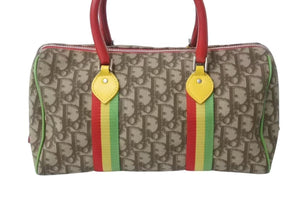 Christian Dior クリスチャンディオール ハンドバッグ 05-MA-0034 トロッター柄 ラスタカラー ブラウン ガリアーノ期 美品 中古 4b002640
