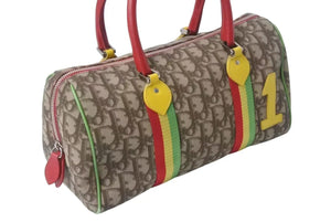 Christian Dior クリスチャンディオール ハンドバッグ 05-MA-0034 トロッター柄 ラスタカラー ブラウン ガリアーノ期 美品 中古 4b002640
