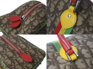 Christian Dior クリスチャンディオール ハンドバッグ 05-MA-0034 トロッター柄 ラスタカラー ブラウン ガリアーノ期 美品 中古 4b002640