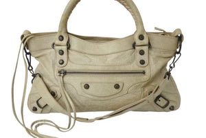 BALENCIAGA バレンシアガ ザ ファースト 2WAY ショルダーバッグ 103208・213048 アイボリー レザー ハンドバッグ 良品 中古 4b002641
