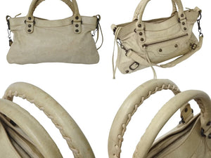 BALENCIAGA バレンシアガ ザ ファースト 2WAY ショルダーバッグ 103208・213048 アイボリー レザー ハンドバッグ 良品 中古 4b002641