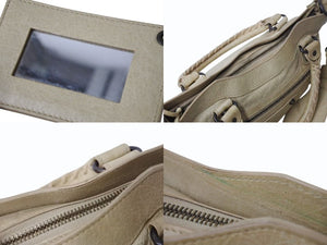 BALENCIAGA バレンシアガ ザ ファースト 2WAY ショルダーバッグ 103208・213048 アイボリー レザー ハンドバッグ 良品 中古 4b002641