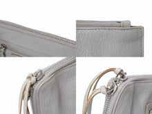 Load image into Gallery viewer, BALENCIAGA バレンシアガ メタルエッジ クラッチバッグ 390174 グレー レザー シルバー金具 手持ち ポーチ 美品 中古 4b002642