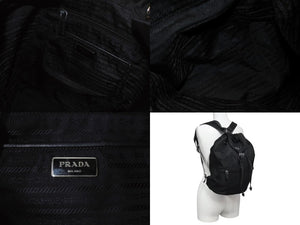 PRADA プラダ リュック デイパック バックパック 三角ロゴ トライアングルロゴ ブラック ナイロン 美品 中古 4b002647 