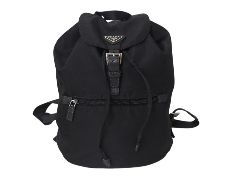 PRADA プラダ リュック デイパック バックパック 三角ロゴ トライアングルロゴ ブラック ナイロン 美品 中古 4b002647 