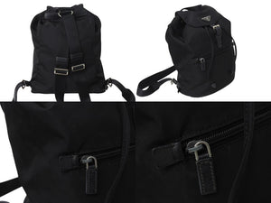 PRADA プラダ リュック デイパック バックパック 三角ロゴ トライアングルロゴ ブラック ナイロン 美品 中古 4b002647 