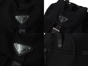 PRADA プラダ リュック デイパック バックパック 三角ロゴ トライアングルロゴ ブラック ナイロン 美品 中古 4b002647 