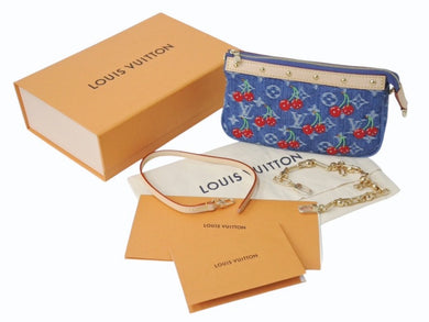 新品未使用 LOUIS VUITTON ルイヴィトン モノグラム デニム チェリー ポシェット アクセソワール 新作 M13994 中古 4b002648