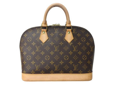 LOUIS VUITTON ルイヴィトン モノグラム アルマPM 旧型 ハンドバッグ M51130 ブラウン ゴールド金具 美品 中古 4b002650