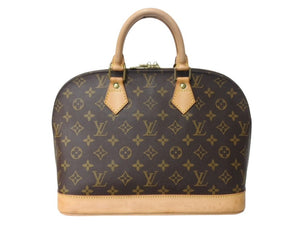 LOUIS VUITTON ルイヴィトン モノグラム アルマPM 旧型 ハンドバッグ M51130 ブラウン ゴールド金具 美品 中古 4b002650