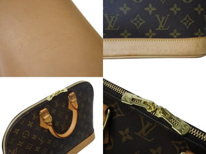 LOUIS VUITTON ルイヴィトン モノグラム アルマPM 旧型 ハンドバッグ M51130 ブラウン ゴールド金具 美品 中古 4b002650