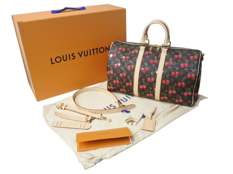 新品未使用 LOUIS VUITTON ルイヴィトン モノグラム チェリー キーポル バンドリエール 45 新作 M13764 中古 4b002653