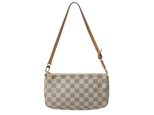 極美品 LOUISVUITTON ルイヴィトン ポシェットアクセソワール 化粧 アクセサリーポーチ ダミエアズール ホワイト N41207 中古 4b002654