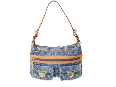 LOUIS VUITTON ルイヴィトン モノグラムデニム バギーPM ショルダーバッグ ワンショルダー M95049 インディゴブルー 美品 中古 4b002663